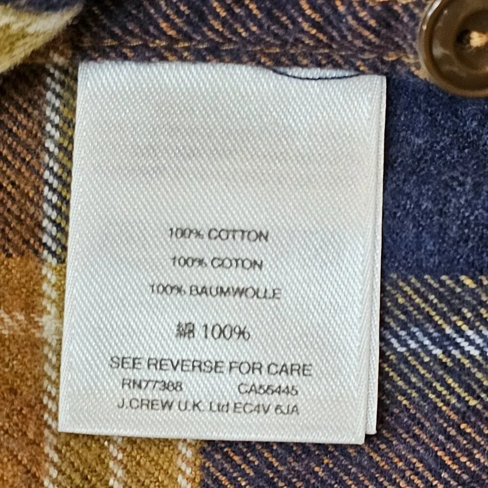 J.Crew Wallace & Barnes Flannel Plaid Button Down Slim M
